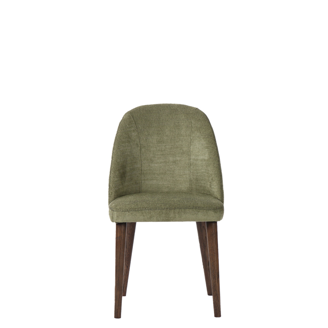 Paris Dining Chair Fabric Moss with Dark Oak Leg image 3
